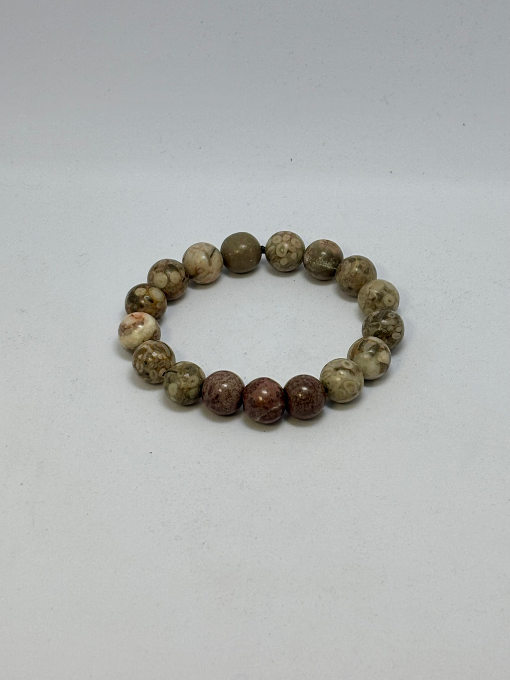 Red Jasper and Fossilized Maifanite bracelet