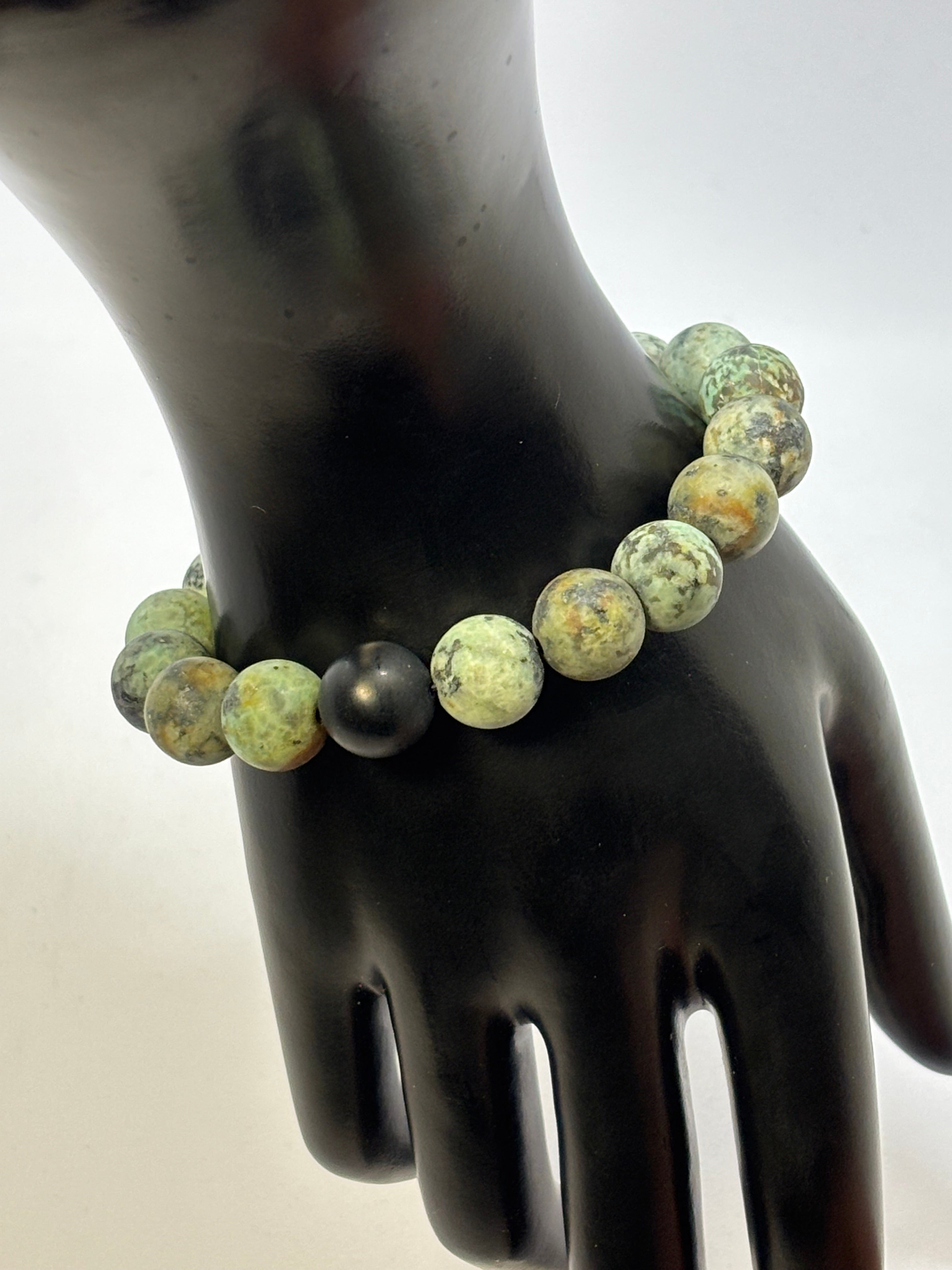 African Turquoise and Black Onyx bracelet