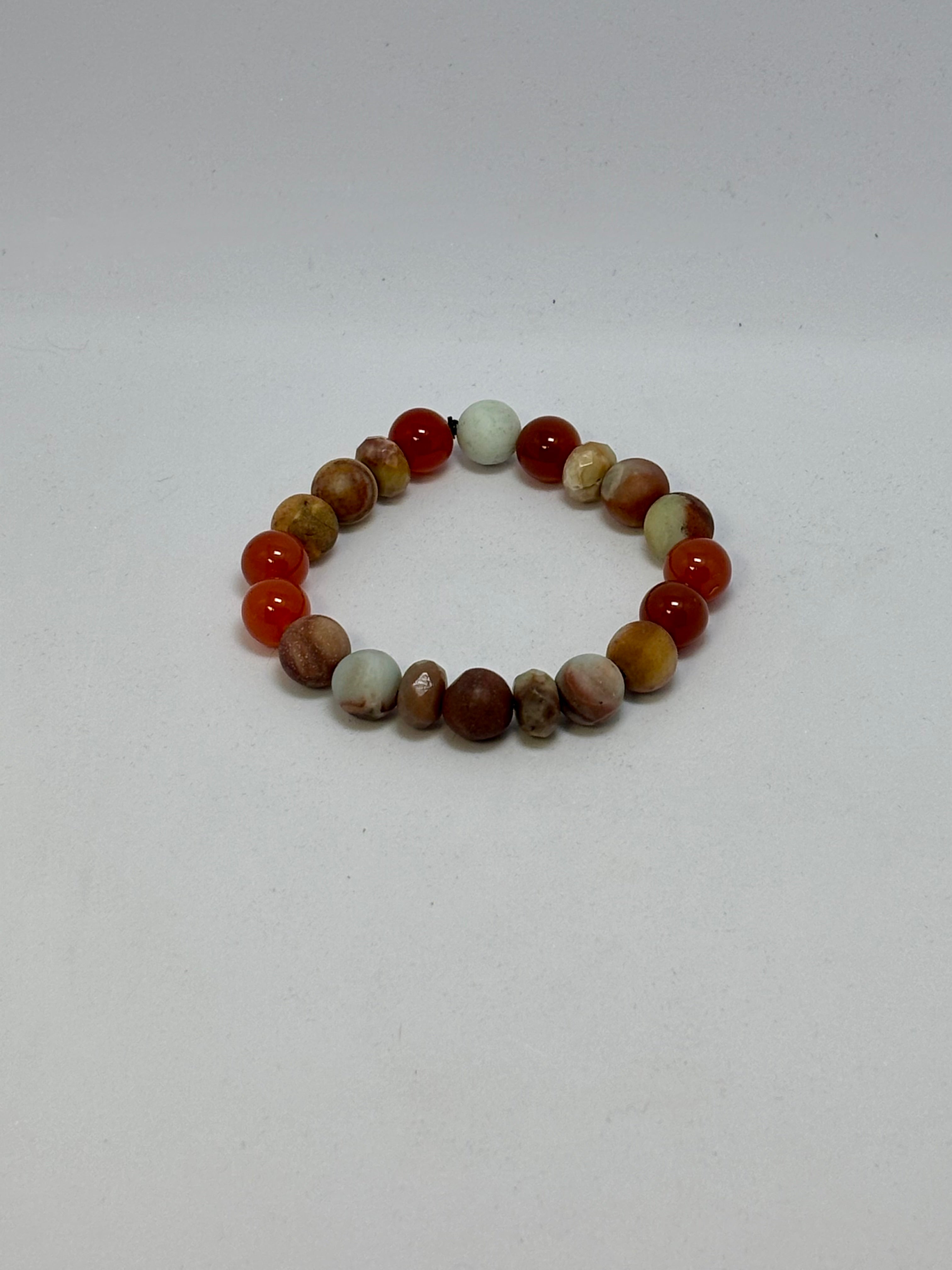 Orange Agate and Amazonite bracelet