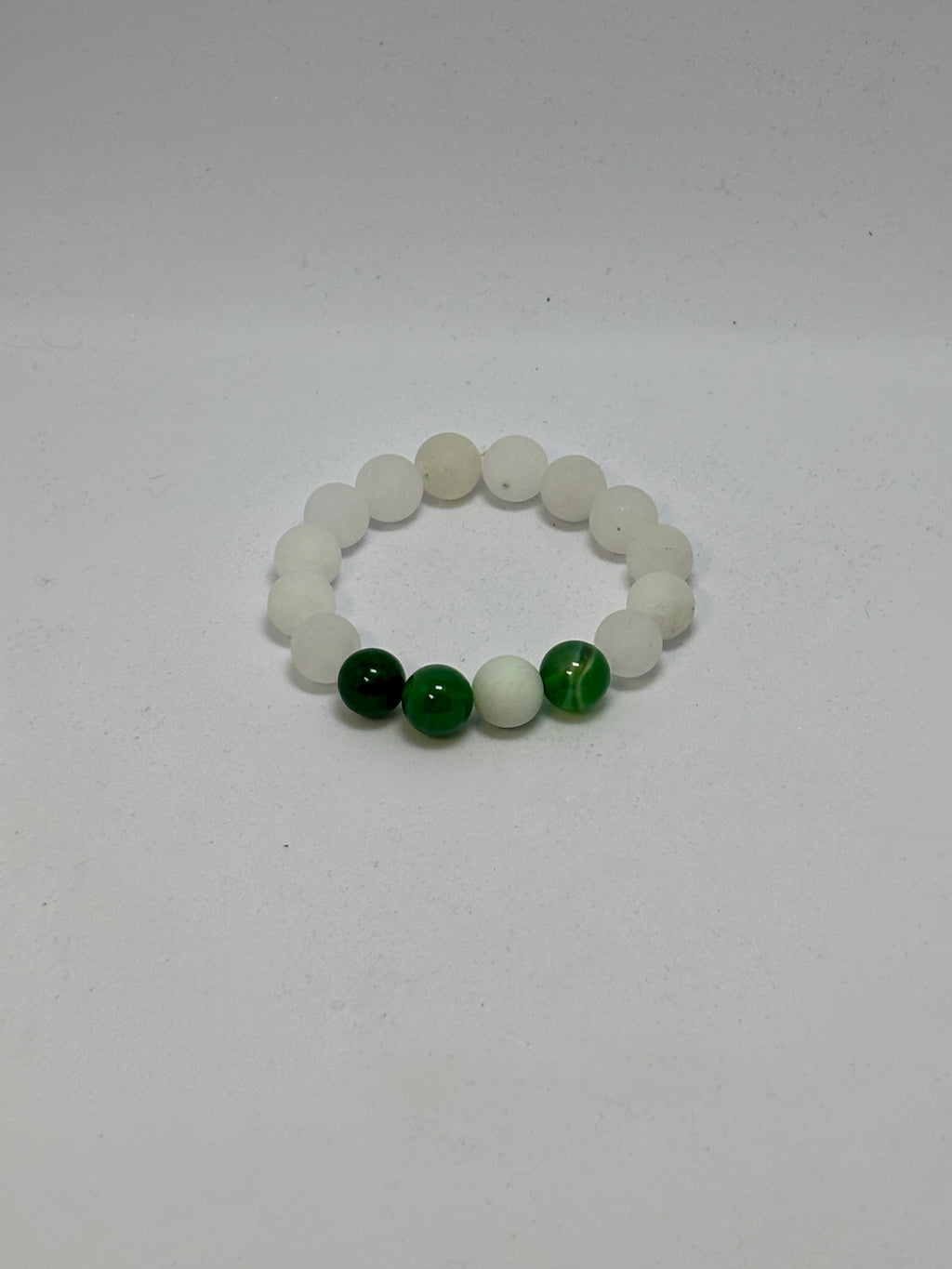 Green Agate, Amazonite and Crystal Quartz bracelet