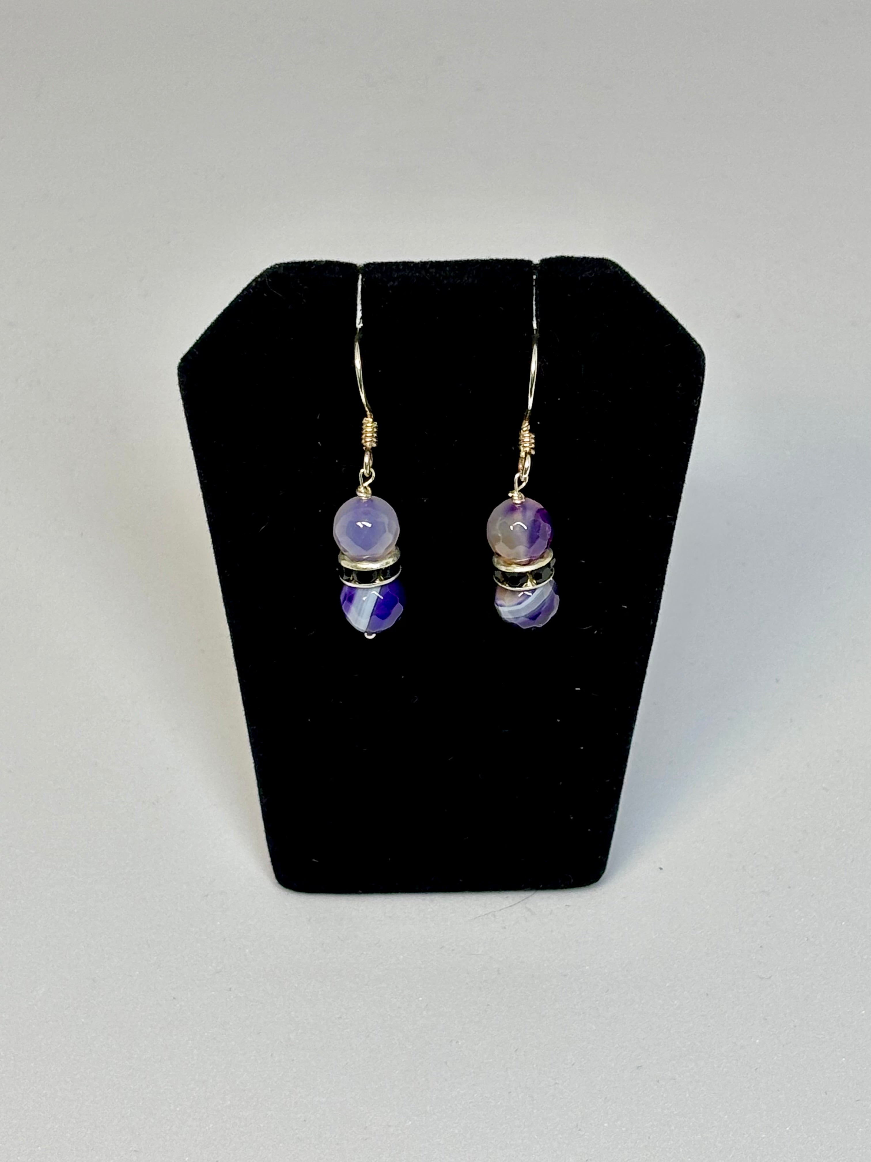 Purple Agate, Amethyst and Hematite on Sterling Silver Set