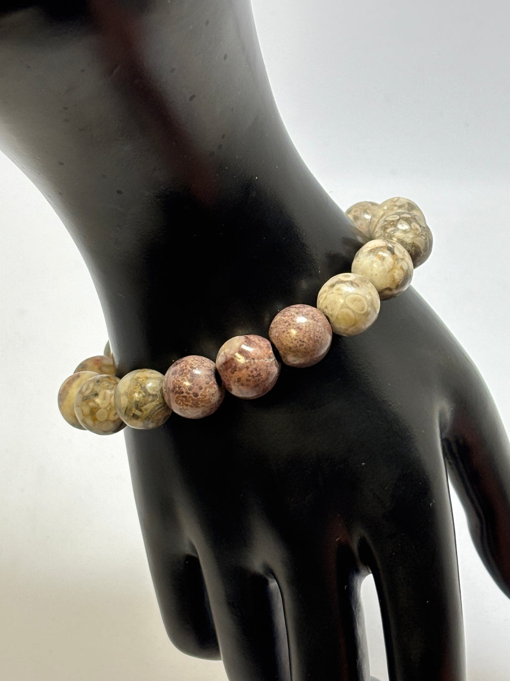 Red Jasper and Fossilized Maifanite bracelet