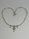 Rainbow Moonstone, Solar Quartz with Sterling Silver Necklace