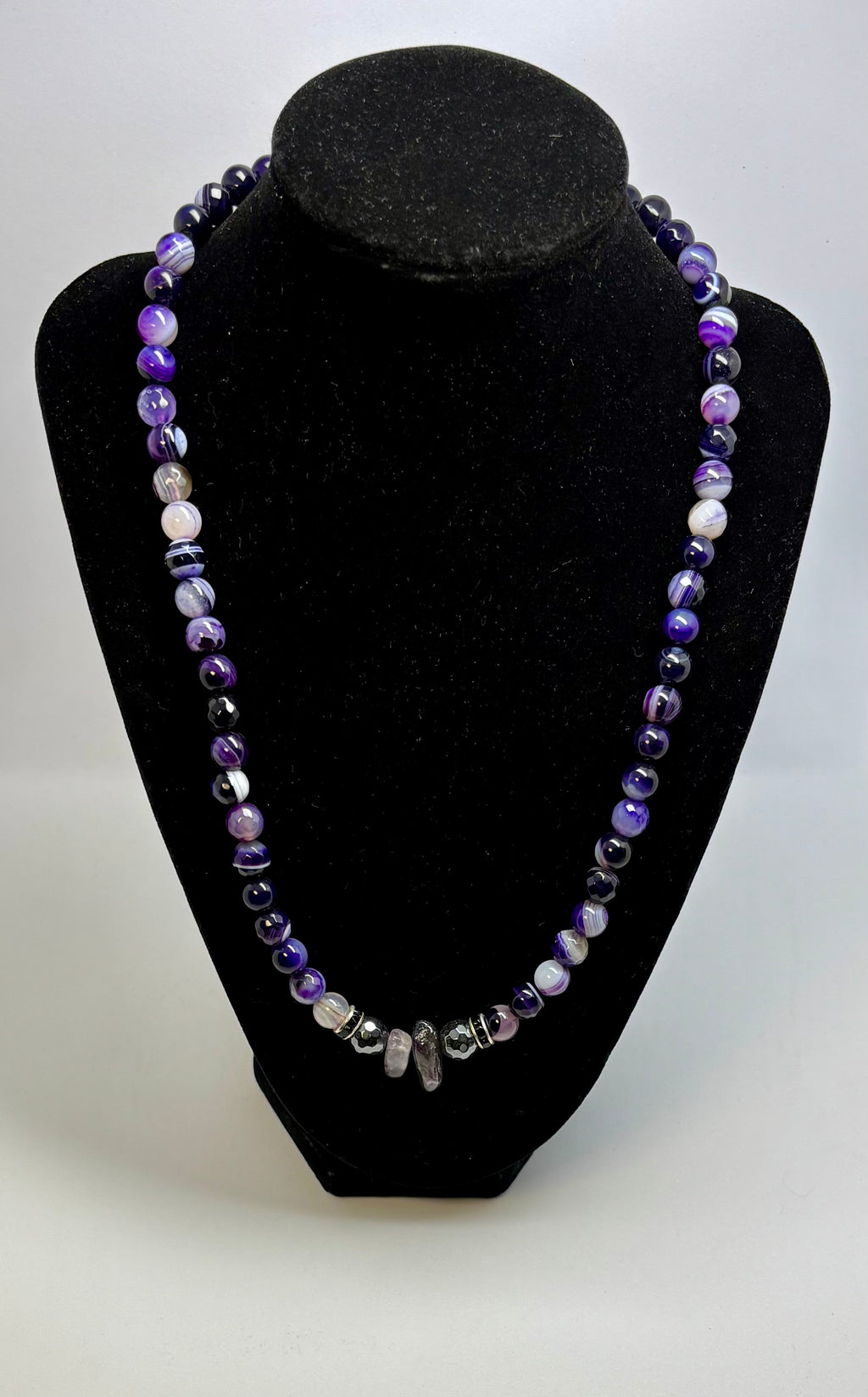 Purple Agate, Amethyst and Hematite on Sterling Silver Set