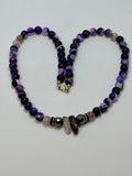 Purple Agate, Amethyst and Hematite on Sterling Silver Set