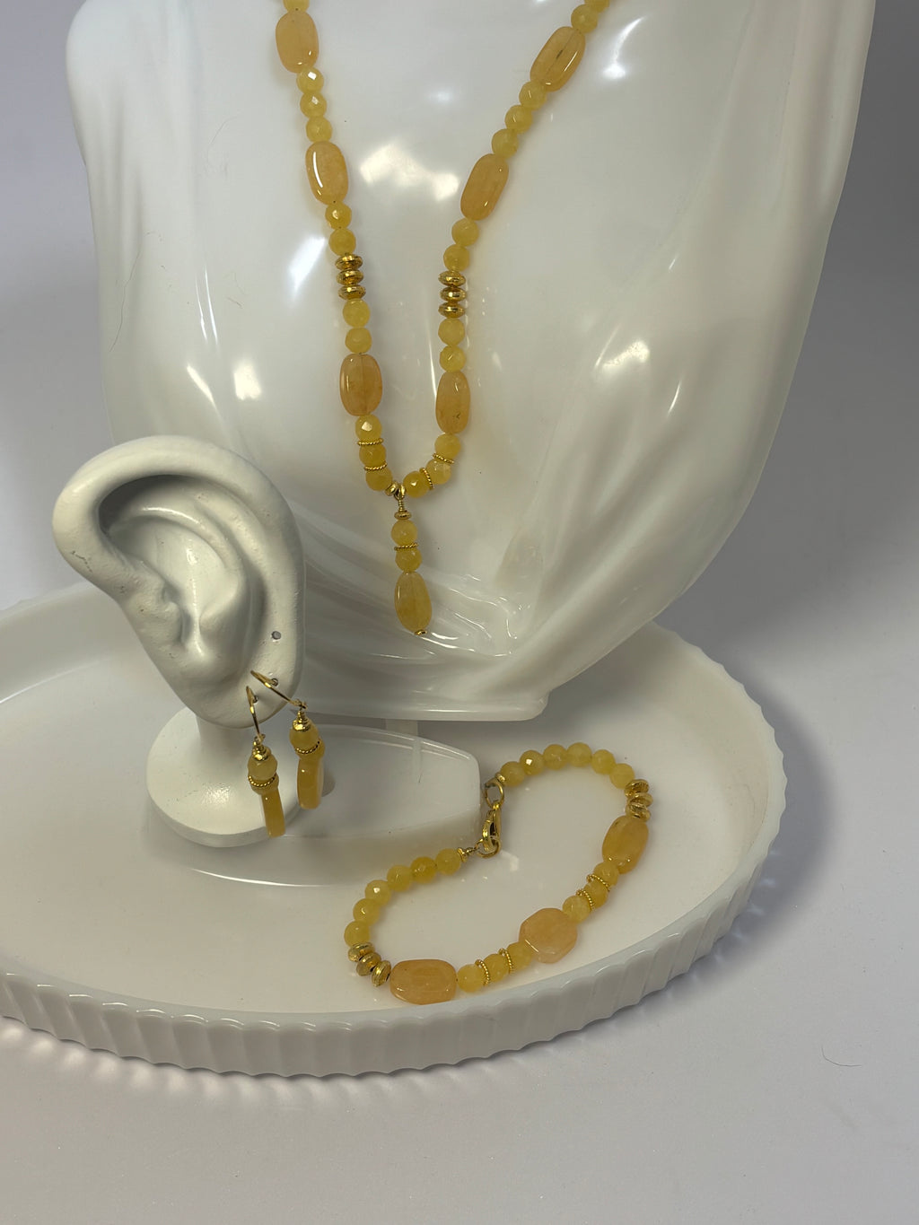 Yellow Aventurine and Gold Set